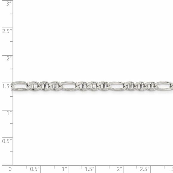 3.75mm Sterling Silver Solid Figaro Anchor Chain Necklace, 24 Inch - Picture 5 of 8